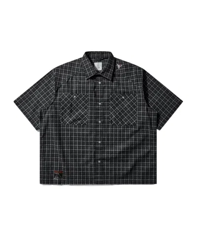 Roa Aair Floweave Printed Check Shirt In Gray