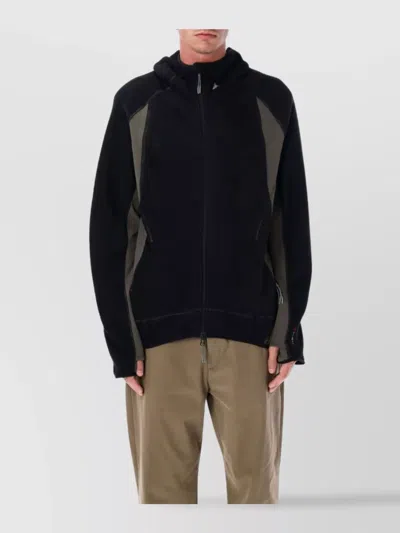 Roa Color Block Hooded Jacket And Pockets In Black