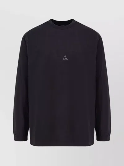 Roa Cotton Crew-neck Long Sleeve T-shirt In Black