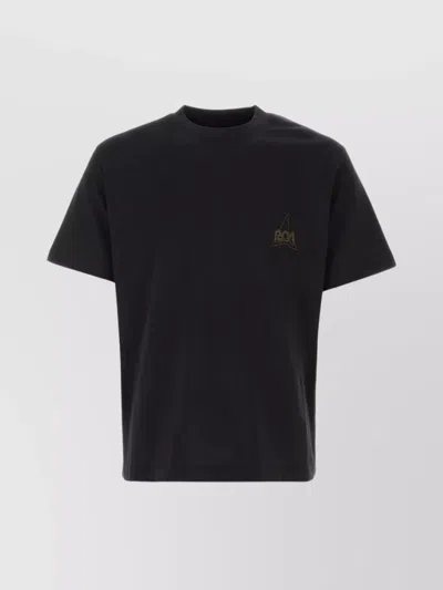 Roa Crew-neck Cotton T-shirt With Unique Back Print In Black