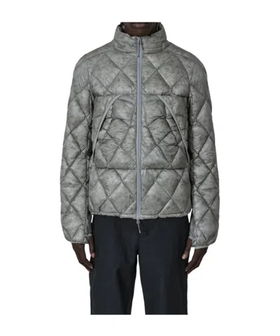 Roa Diamond-quilted Hooded Jacket In Gray
