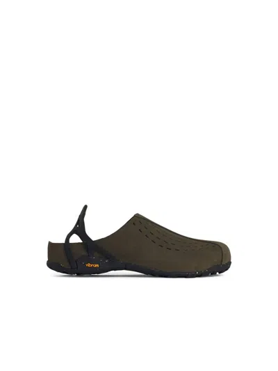 ROA ROA 'FEDAIA' GREEN LEATHER SLIPPERS