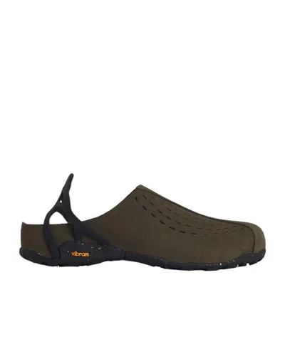 Roa Perforated Backless Sandals Rubber Sole In Green