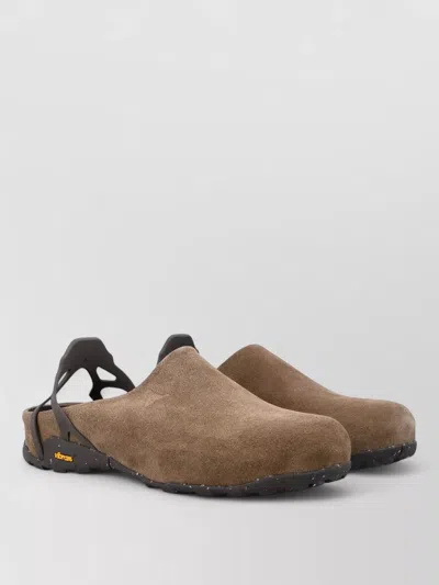 Roa Fedaia Open Back Round Toe Slippers Rubber Sole In Brown