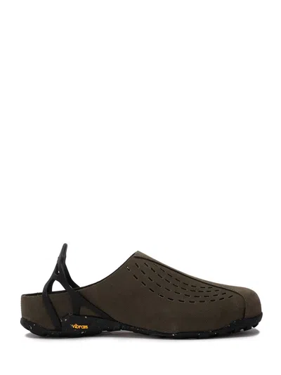 Roa Perforated Backless Sandals Rubber Sole In Green