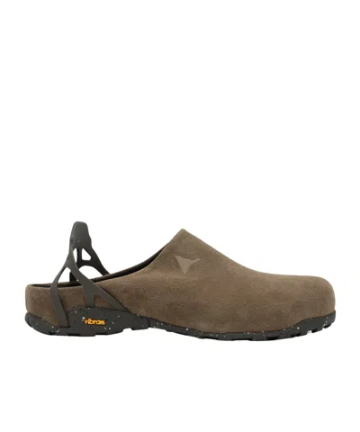 Roa Taupe Fedaia Clogs In Suede In Multi