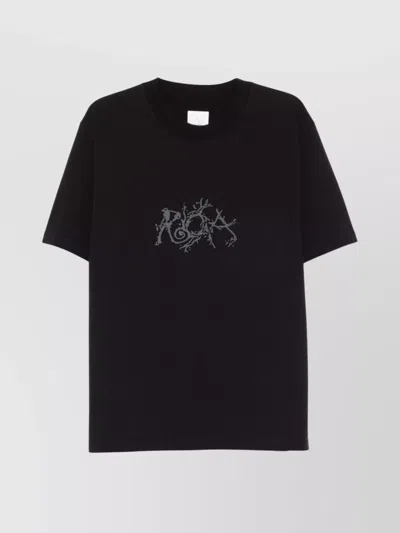 Roa Graphic Print Boxy Crew Neck T-shirt In Black