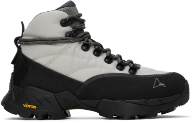 Roa Gray & Black Andreas Strap Boots In Grey Black Mty0001