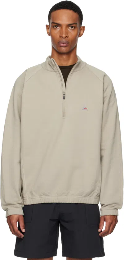 Roa Gray Heavy Half Zip Sweatshirt In Neutral