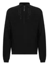 Roa Half-zip Embellished Sweater In Black