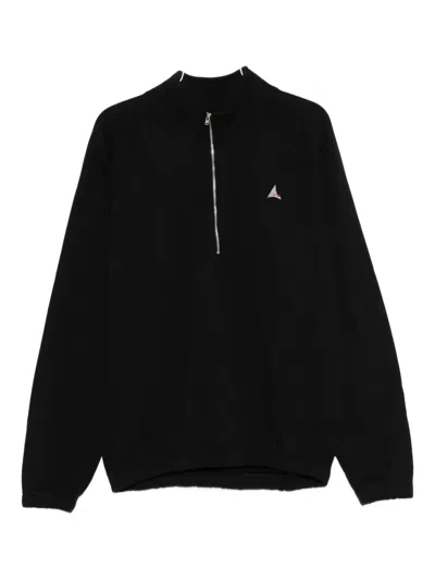 Roa Half-zip Embroidered Sweatshirt In Black