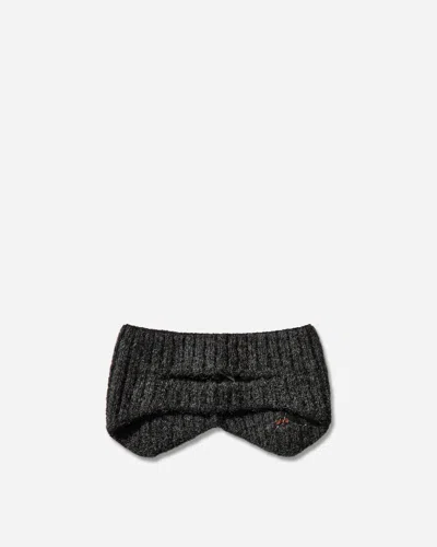 Roa Hawk Wool Knit Ear Warmer Graphite In Black