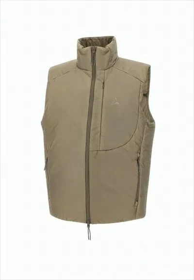 Roa High-collar Sleeveless Vest With Minimalist Logo In Green