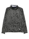 Roa High-neck Patterned T-shirt In Green