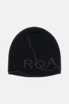 Roa Hiking Black Wool Beanie Hat In Black