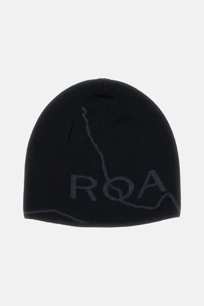 Roa Hiking Black Wool Beanie Hat