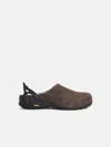 Roa Hiking 'fedaia' Slippers In Mole Leather Blend Sherpa In Brown
