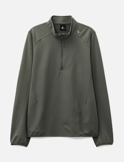 Roa Kimo Thermal Half Zip Midlayer In Green