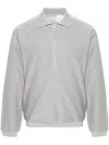 Roa Knitted Merino Wool Polo Shirt In Grey