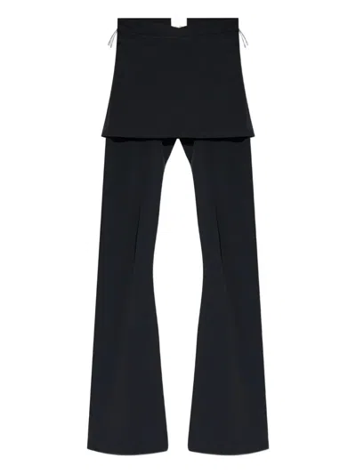Roa Layered Flared Trousers In Black