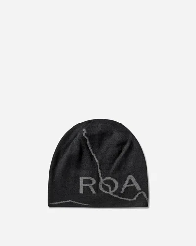 Roa Logo Wool Beanie Deep In Black