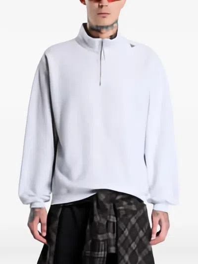 Roa Logo-embroidered Half-zip Sweater In Gray