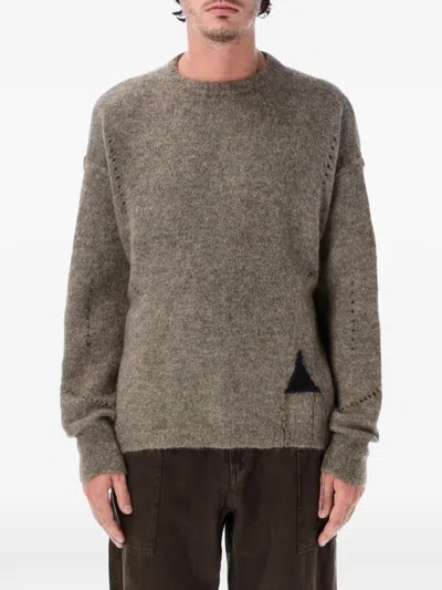 Roa Logo-patch Sweater In Gray