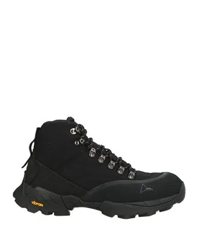 Roa Man Ankle Boots Black Size 9 Textile Fibers, Leather, Synthetisches Material In Multi