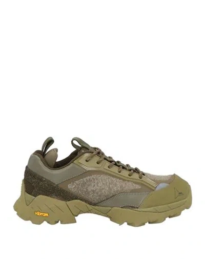 Roa Man Sneakers Military Green Size 8 Leather, Textile Fibers