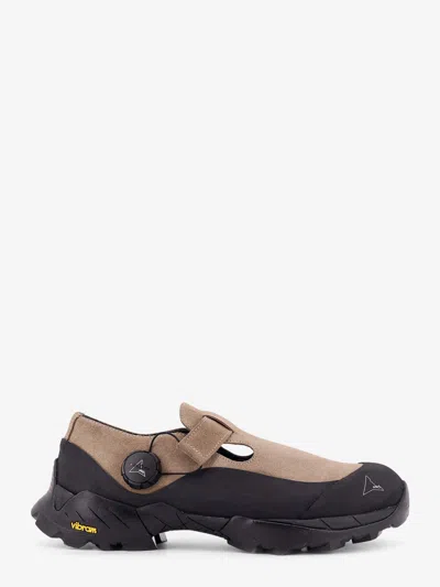 Roa Men Pala Suede Sneakers With Cut-out Detail In Brown
