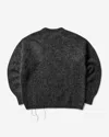 Roa Men S Dropstitch Mohair Knit Crewneck Sweater Anthracite In Gray