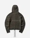 Roa Men S Fair Isle Felted Knit Zip Up Hoodie Olive In Gray