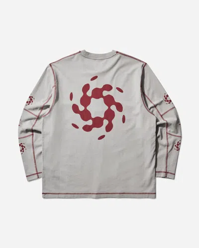 Roa Men S Info Stitch Organic Longsleeve T-shirt Light In Gray