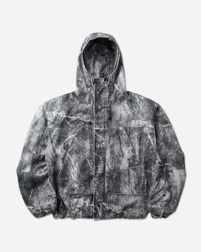 Roa Men S Wrangler Washed Pattern Denim Hooded Jacket Owl Dark Camo In Multi