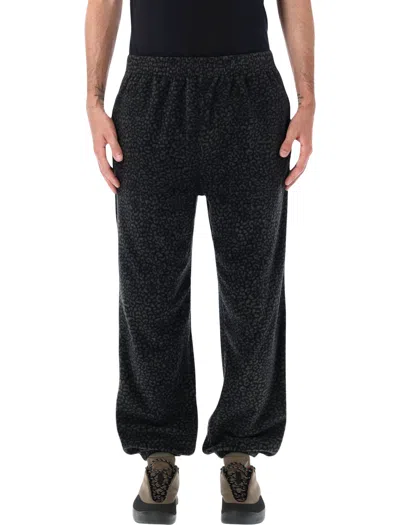 Roa Mini Leopard Brushed Fleece Polar Trousers In Yellow