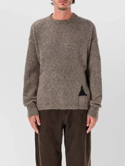 Roa Mohair Oversized Crewneck Jumper In Brown