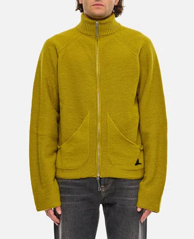 Roa Mohair Zip Cardigan In Yellow
