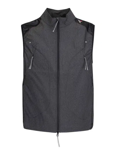 Roa Numb Pinstriped Commuting Vest In Black