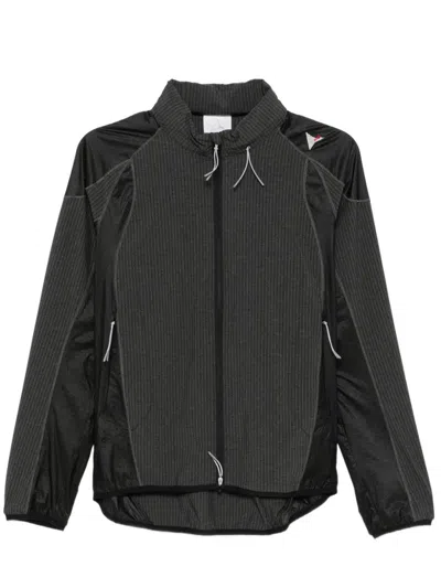 Roa Numb Printstripe Hood Wind Jacket In Black