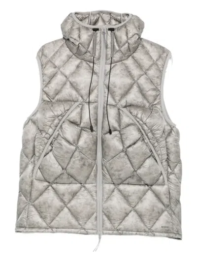 Roa Nuna Quilted Hooded Vest In Gray