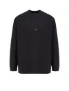 Roa Cotton Crew-neck Long Sleeve T-shirt In Black