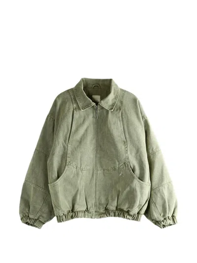 Roa Panelled Zip Jacket In Green