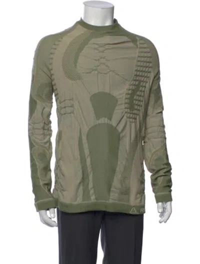 Pre-owned Roa Patterned Mock Neck T-shirt In Green