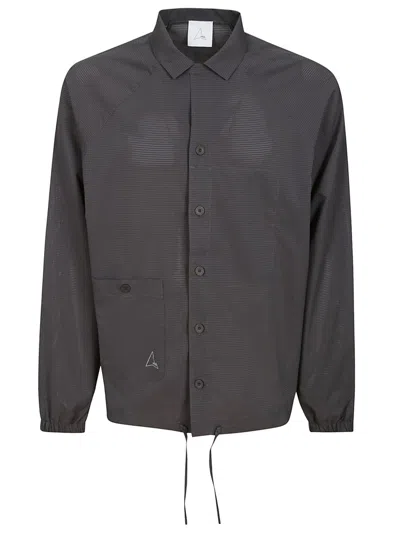 Roa Perforated Long-sleeved Shirt With Logo Detail In Black