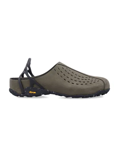 Roa Perforated Suede Mules In Green