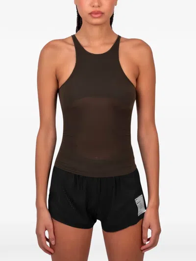 Roa Racer-back Stretch Top In Brown