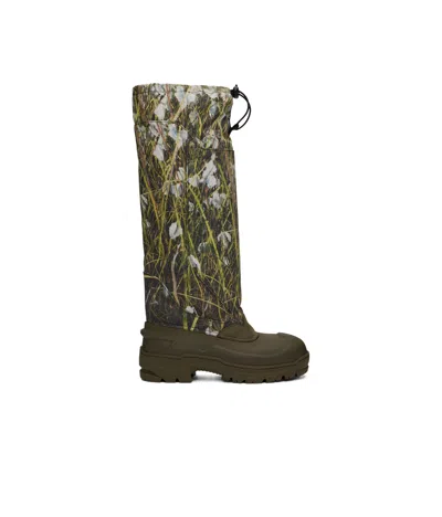 Roa Khaki Rubber Tall Boots In Green