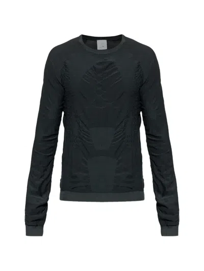 Roa Ruched Long-sleeved Jumper In Black