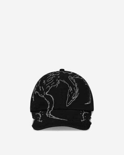 Roa Ryli Embriodered 6-panel Cap Washed In Black