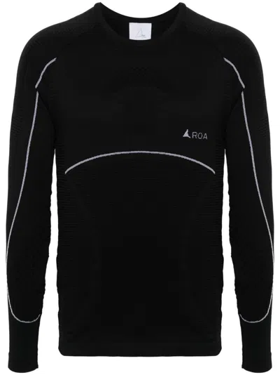 Roa Seamless Longsleeve T-shirt Men Black In Polyamide
